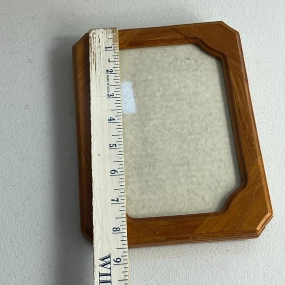 Vintage Wooden Frame Table Top Wall Oak Wood 5 x 7 inch Modern MCM - Picture 6 of 10